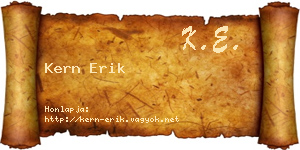 Kern Erik névjegykártya